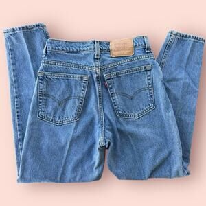 Vtg Levis 512 Jeans Women Slim Fit Taper High Rise Mom Denim 90s 28x28 Size 10